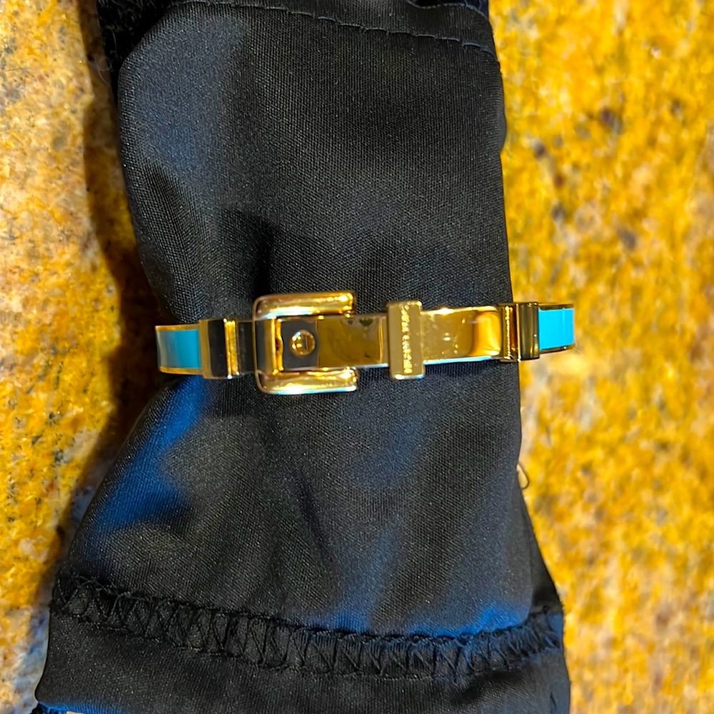 Michael Kors Buckle Bracelet Teal and Gold